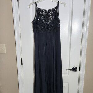 Vintage 90s Cache mesh back gown women's size 10 black homecoming prom pageant